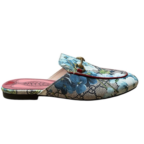 Gucci GG Supreme Monogram Blooms Princetown Slippers Loafers Mules - Picture 4 of 8